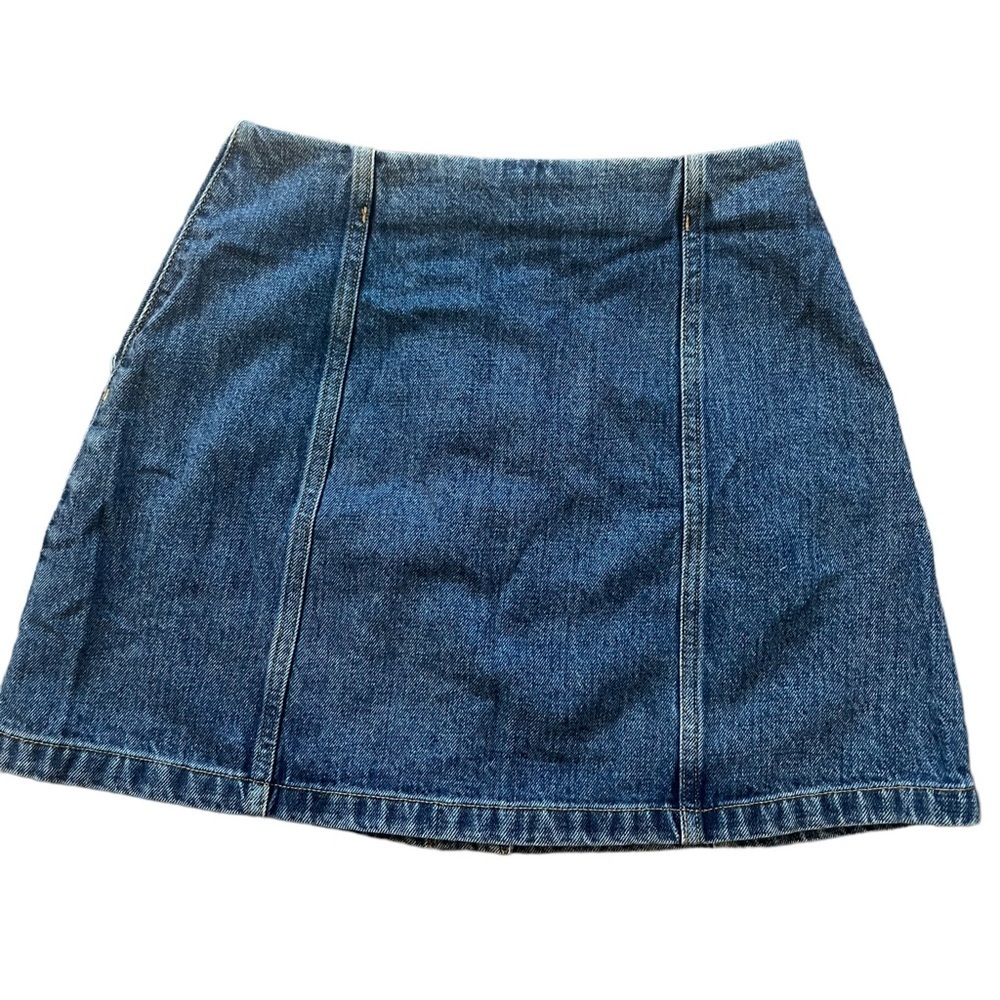 Aritzia Wilfred Free Ahrens Denim Mini Button Front A Line Skirt Size 4 - Picture 8 of 9